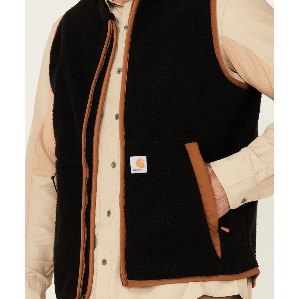 Carhartt Men's Black Brown Fleece Vest